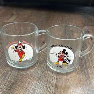 Disney Magician Mickey Mouse 1937, 1955Collectible Drinking Glass Mug Vintage 2‎